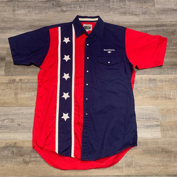 Cumberland Outfitters Other - Cumberland Outfitters Vintage Pearl Snap Western American Flag Shirt Mens Large